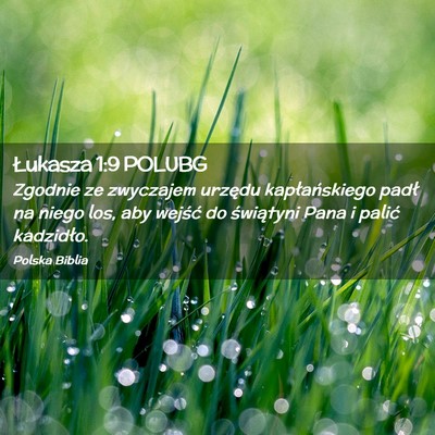 Picture 02 - Łukasza 1:9 POLUBG - Zgodnie ze zwyczajem urzędu kapłańskiego padł - Bible Verse Picture