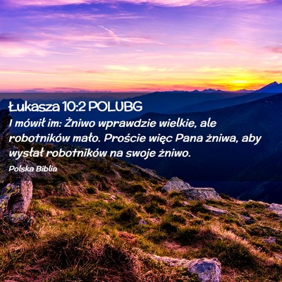 Picture 02 - Łukasza 10:2 POLUBG - I mówił im: Żniwo wprawdzie wielkie, ale - Bible Verse Picture