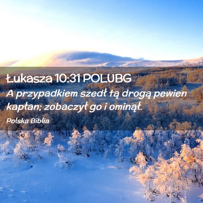Picture 02 - Łukasza 10:31 POLUBG - A przypadkiem szedł tą drogą pewien kapłan; - Bible Verse Picture