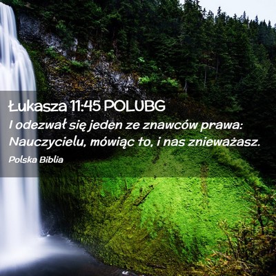 Picture 02 - Łukasza 11:45 POLUBG - I odezwał się jeden ze znawców prawa: - Bible Verse Picture