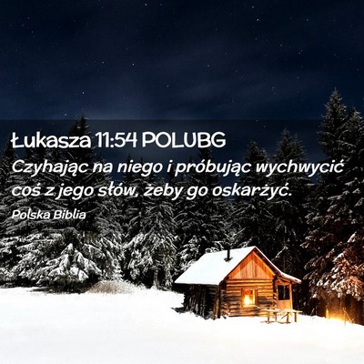 Picture 02 - Łukasza 11:54 POLUBG - Czyhając na niego i próbując wychwycić coś z - Bible Verse Picture