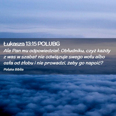 Picture 02 - Łukasza 13:15 POLUBG - Ale Pan mu odpowiedział: Obłudniku, czyż - Bible Verse Picture