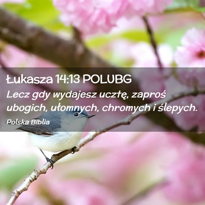 Picture 02 - Łukasza 14:13 POLUBG - Lecz gdy wydajesz ucztę, zaproś ubogich, - Bible Verse Picture