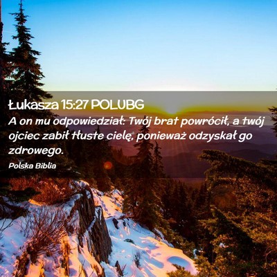 Picture 02 - Łukasza 15:27 POLUBG - A on mu odpowiedział: Twój brat powrócił, a - Bible Verse Picture