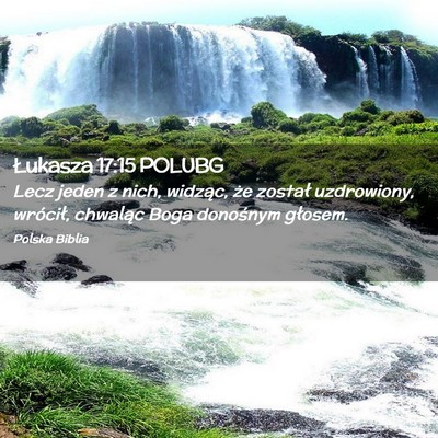 Picture 02 - Łukasza 17:15 POLUBG - Lecz jeden z nich, widząc, że został - Bible Verse Picture