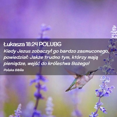 Picture 02 - Łukasza 18:24 POLUBG - Kiedy Jezus zobaczył go bardzo zasmuconego, - Bible Verse Picture
