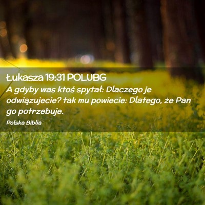 Picture 02 - Łukasza 19:31 POLUBG - A gdyby was ktoś spytał: Dlaczego je - Bible Verse Picture
