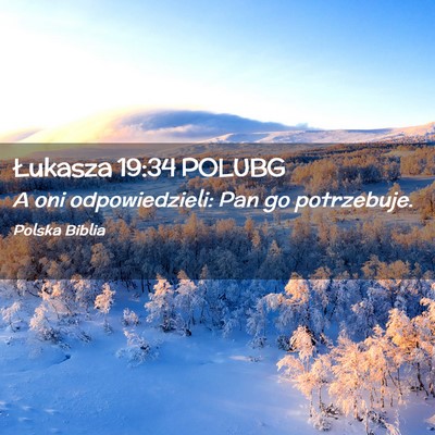 Picture 02 - Łukasza 19:34 POLUBG - A oni odpowiedzieli: Pan go - Bible Verse Picture