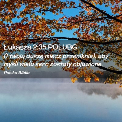 Picture 02 - Łukasza 2:35 POLUBG - (I twoją duszę miecz przeniknie), aby myśli - Bible Verse Picture