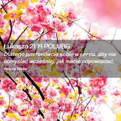 Picture 02 - Łukasza 21:14 POLUBG - Dlatego postanówcie sobie w sercu, aby nie - Bible Verse Picture