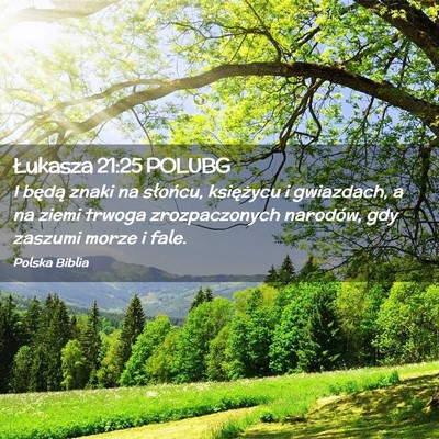 Picture 02 - Łukasza 21:25 POLUBG - I będą znaki na słońcu, księżycu i - Bible Verse Picture