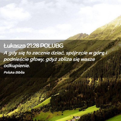 Picture 02 - Łukasza 21:28 POLUBG - A gdy się to zacznie dziać, spójrzcie w górę - Bible Verse Picture