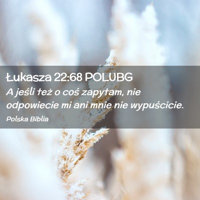 Picture 02 - Łukasza 22:68 POLUBG - A jeśli też o coś zapytam, nie odpowiecie mi - Bible Verse Picture