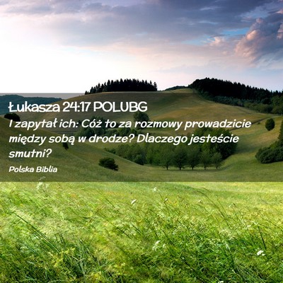 Picture 02 - Łukasza 24:17 POLUBG - I zapytał ich: Cóż to za rozmowy prowadzicie - Bible Verse Picture