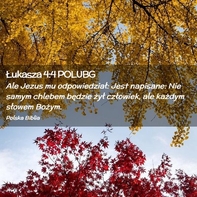 Picture 02 - Łukasza 4:4 POLUBG - Ale Jezus mu odpowiedział: Jest napisane: Nie - Bible Verse Picture