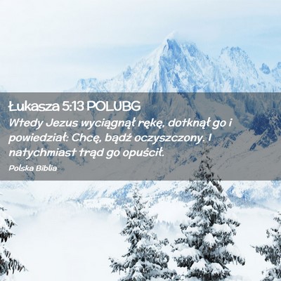 Picture 02 - Łukasza 5:13 POLUBG - Wtedy Jezus wyciągnął rękę, dotknął go i - Bible Verse Picture