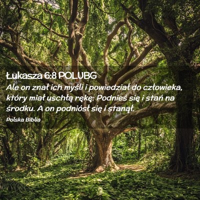 Picture 02 - Łukasza 6:8 POLUBG - Ale on znał ich myśli i powiedział do - Bible Verse Picture