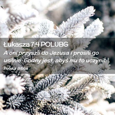 Picture 02 - Łukasza 7:4 POLUBG - A oni przyszli do Jezusa i prosili go usilnie: - Bible Verse Picture