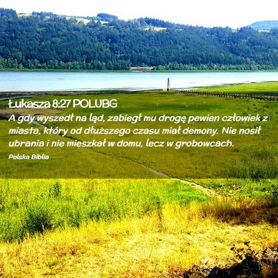 Picture 02 - Łukasza 8:27 POLUBG - A gdy wyszedł na ląd, zabiegł mu drogę pewien - Bible Verse Picture