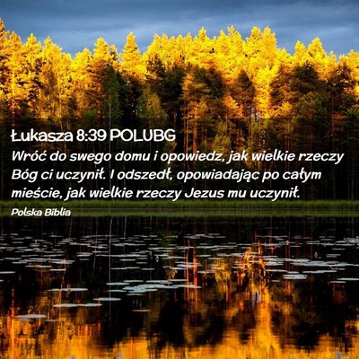 Picture 02 - Łukasza 8:39 POLUBG - Wróć do swego domu i opowiedz, jak wielkie - Bible Verse Picture
