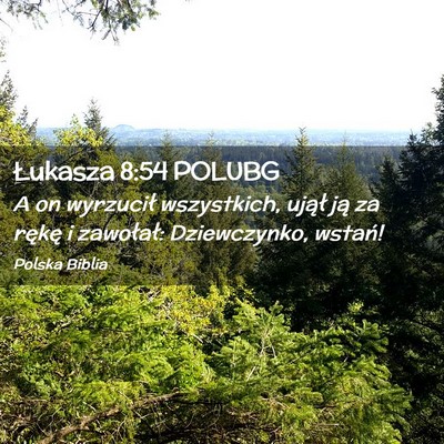 Picture 02 - Łukasza 8:54 POLUBG - A on wyrzucił wszystkich, ujął ją za rękę i - Bible Verse Picture