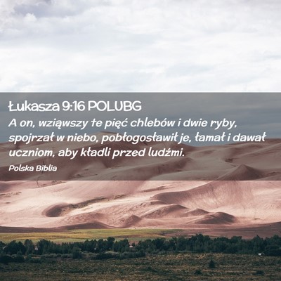 Picture 02 - Łukasza 9:16 POLUBG - A on, wziąwszy te pięć chlebów i dwie ryby, - Bible Verse Picture