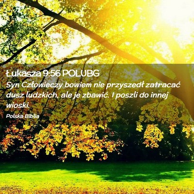 Picture 02 - Łukasza 9:56 POLUBG - Syn Człowieczy bowiem nie przyszedł zatracać - Bible Verse Picture