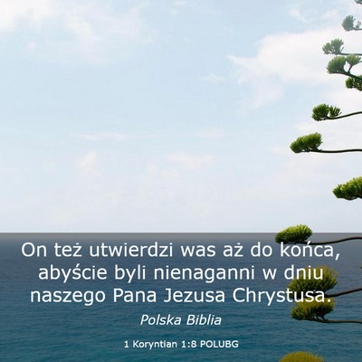 Picture 03 - 1 Koryntian 1:8 POLUBG - On też utwierdzi was aż do końca, abyście - Bible Verse Picture