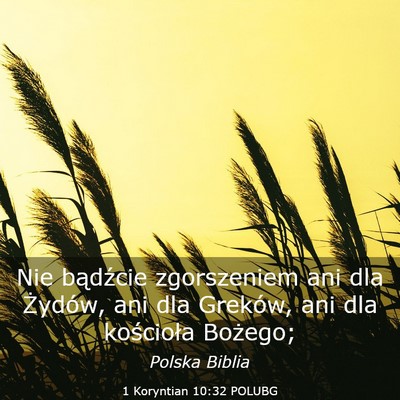 Picture 03 - 1 Koryntian 10:32 POLUBG - Nie bądźcie zgorszeniem ani dla Żydów, ani - Bible Verse Picture