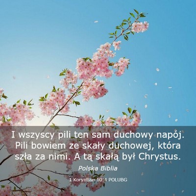 Picture 03 - 1 Koryntian 10:4 POLUBG - I wszyscy pili ten sam duchowy napój. Pili - Bible Verse Picture