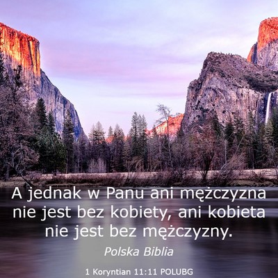 Picture 03 - 1 Koryntian 11:11 POLUBG - A jednak w Panu ani mężczyzna nie jest bez - Bible Verse Picture