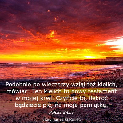 Picture 03 - 1 Koryntian 11:25 POLUBG - Podobnie po wieczerzy wziął też kielich, - Bible Verse Picture