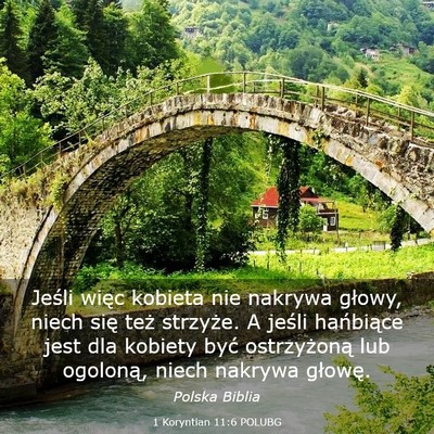 Picture 03 - 1 Koryntian 11:6 POLUBG - Jeśli więc kobieta nie nakrywa głowy, niech - Bible Verse Picture