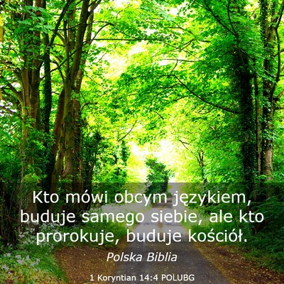 Picture 03 - 1 Koryntian 14:4 POLUBG - Kto mówi obcym językiem, buduje samego siebie, - Bible Verse Picture
