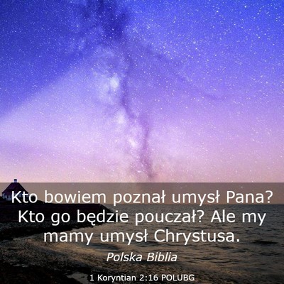 Picture 03 - 1 Koryntian 2:16 POLUBG - Kto bowiem poznał umysł Pana? Kto go będzie - Bible Verse Picture