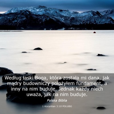 Picture 03 - 1 Koryntian 3:10 POLUBG - Według łaski Boga, która została mi dana, jak - Bible Verse Picture