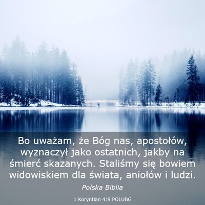Picture 03 - 1 Koryntian 4:9 POLUBG - Bo uważam, że Bóg nas, apostołów, wyznaczył - Bible Verse Picture