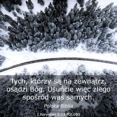 Picture 03 - 1 Koryntian 5:13 POLUBG - Tych, którzy są na zewnątrz, osądzi Bóg. - Bible Verse Picture