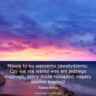 Picture 03 - 1 Koryntian 6:5 POLUBG - Mówię to ku waszemu zawstydzeniu. Czy nie ma - Bible Verse Picture