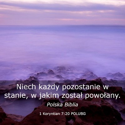 Picture 03 - 1 Koryntian 7:20 POLUBG - Niech każdy pozostanie w stanie, w jakim został - Bible Verse Picture