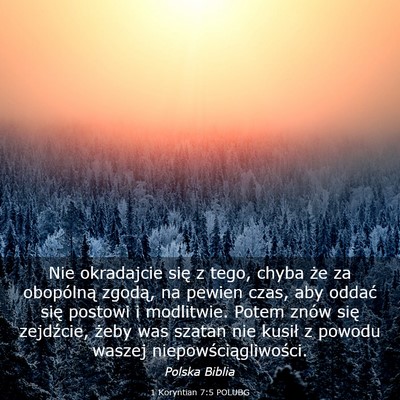 Picture 03 - 1 Koryntian 7:5 POLUBG - Nie okradajcie się z tego, chyba że za - Bible Verse Picture