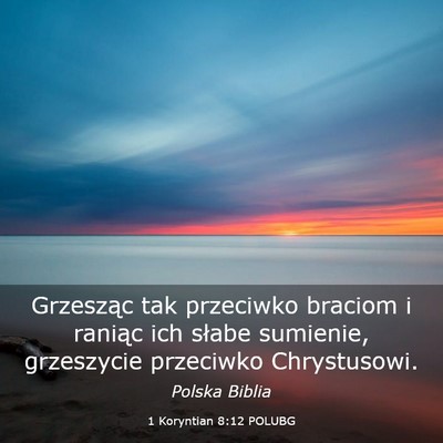 Picture 03 - 1 Koryntian 8:12 POLUBG - Grzesząc tak przeciwko braciom i raniąc ich - Bible Verse Picture