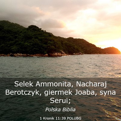 Picture 03 - 1 Kronik 11:39 POLUBG - Selek Ammonita, Nacharaj Berotczyk, giermek - Bible Verse Picture