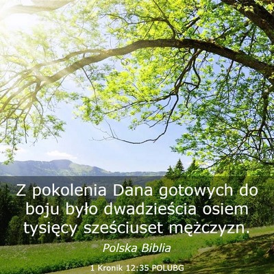 Picture 03 - 1 Kronik 12:35 POLUBG - Z pokolenia Dana gotowych do boju było - Bible Verse Picture
