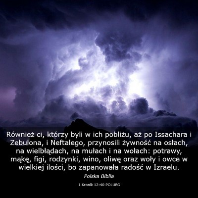Picture 03 - 1 Kronik 12:40 POLUBG - Również ci, którzy byli w ich pobliżu, aż po - Bible Verse Picture