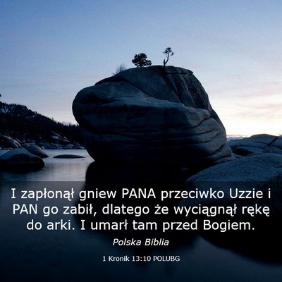 Picture 03 - 1 Kronik 13:10 POLUBG - I zapłonął gniew PANA przeciwko Uzzie i PAN go - Bible Verse Picture
