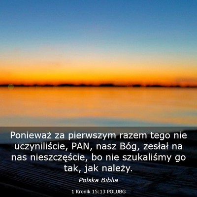 Picture 03 - 1 Kronik 15:13 POLUBG - Ponieważ za pierwszym razem tego nie - Bible Verse Picture