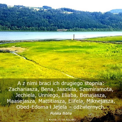 Picture 03 - 1 Kronik 15:18 POLUBG - A z nimi braci ich drugiego stopnia: Zachariasza, - Bible Verse Picture