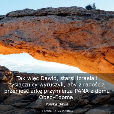 Picture 03 - 1 Kronik 15:25 POLUBG - Tak więc Dawid, starsi Izraela i tysiącznicy - Bible Verse Picture