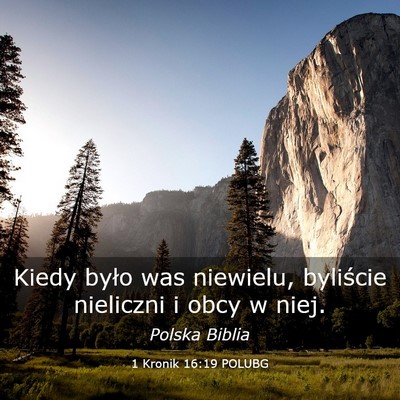Picture 03 - 1 Kronik 16:19 POLUBG - Kiedy było was niewielu, byliście nieliczni i - Bible Verse Picture